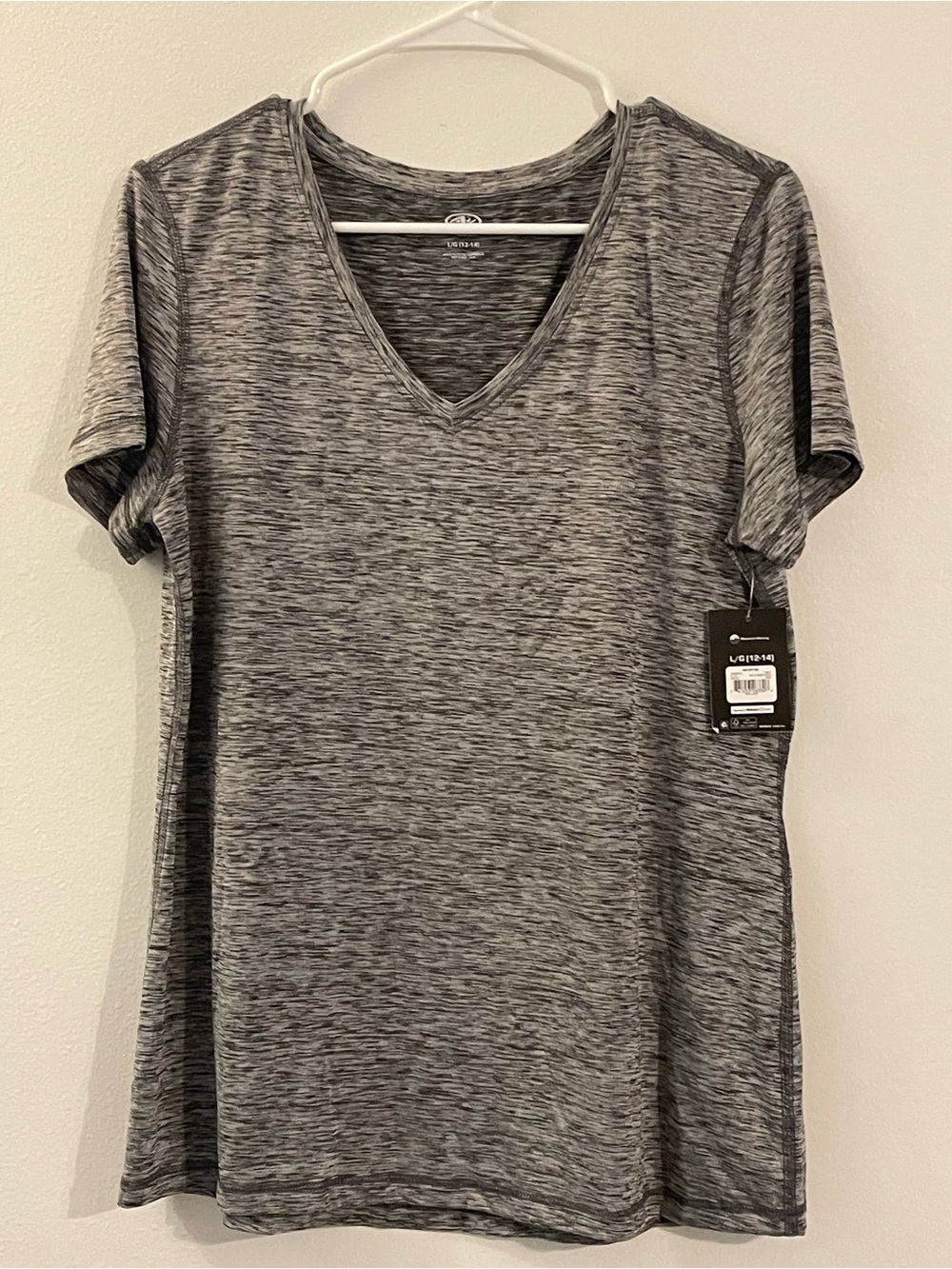 Nike Women's Heathered Gray V-Neck Short Sleeve Tee
